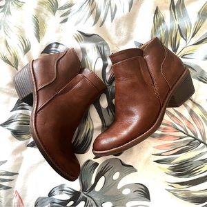 Brown Leather Ankle Bootie
